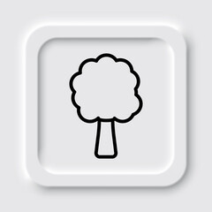 Tree simple icon vector. Flat design. Neumorphism design.ai
