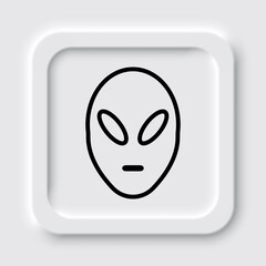 Alien simple icon vector. Flat design. Neumorphism design.ai