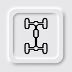 Auto simple icon vector. Flat design. Neumorphism design.ai