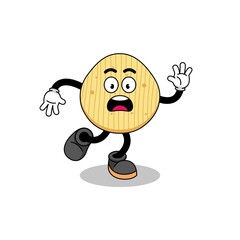 slipping potato chip mascot illustration