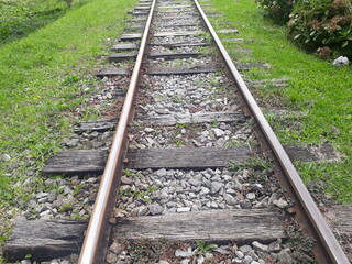 Obraz premium Walking along a railroad in the countryside of Brazil