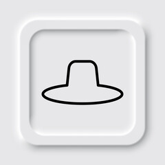 Hat simple icon, vector. Flat design. Neumorphism design.ai