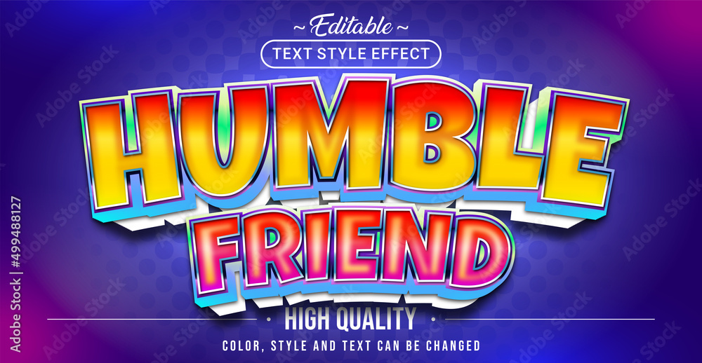 Poster Editable text style effect - Humble Friend text style theme.