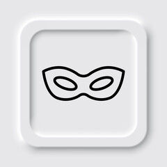 Mask simple icon. Flat design. Neumorphism design.ai