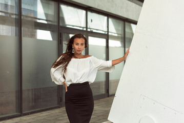 Girl dressed in business style