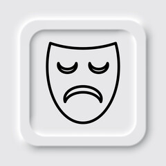 Mask simple vector icon. Flat design. Neumorphism design.ai