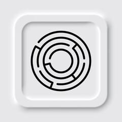 Maze simple icon. Flat design. Neumorphism design.ai