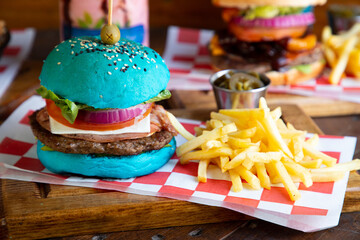 hamburguesa azul