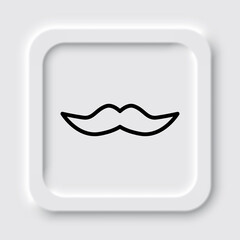 Mustache simple icon. Flat design. Neumorphism design.ai