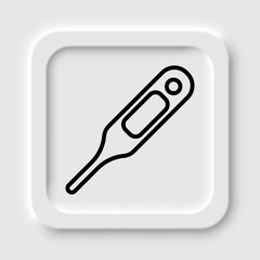 Thermometer simple icon. Flat design. Neumorphism design.ai