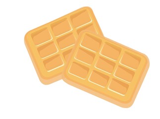 Waffle on a white background