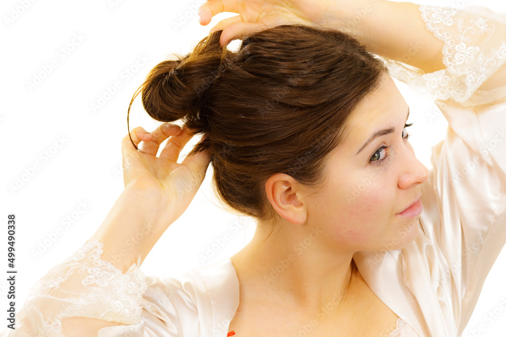 Canvas Prints Girl with no makeup unties her hair