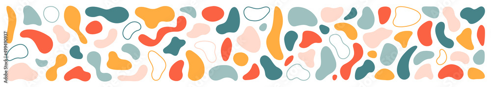 Wall mural abstract blotch shape. liquid shape elements. set of modern graphic elements. fluid dynamical colore
