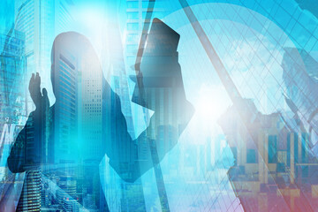 Hundred-dollar bills are viewed under a magnifying glass. The monetary system of the United States. Investment in the American economy. America's financial performance.