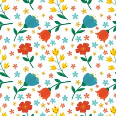 Seamless pattern with flowers, abstract pattern