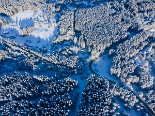 Aerial Winter view of Vitosha Mountain, Bulgaria