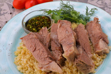 knuckle meat with vegetables cooked at home photos for the menu of cafes and restaurants