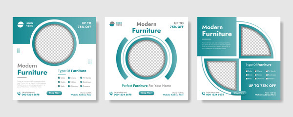 Furniture social media instagram post template