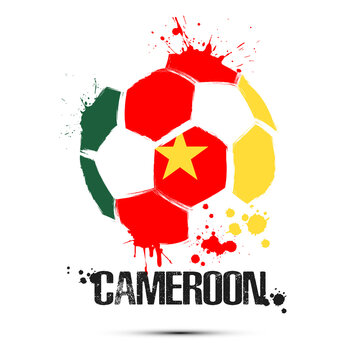 Soccer ball with Cameroom national flag colors