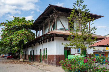 Fototapeta na wymiar San Joaquín, La Mesa, Colombia, April 2022, The disused old train station in the village