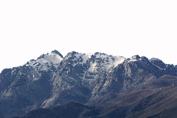 Almanzor peak, in the Gredos mountain on a sunny day. Copy space. Selective focus.