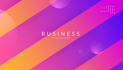 Fototapeta premium Modern Poster. Violet Plastic Cover. Wave Geometric Layout. Horizontal Geometry. Tech Landing Page. Gradient Shape. Fluid Concept. Hipster Page. Magenta Modern Poster