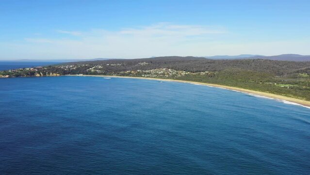 180 panorama of Sapphire coast in Australia around Tathra beach as 4k.
