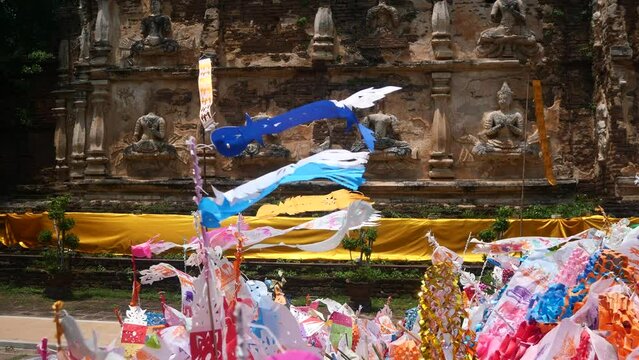 Wat Chet Yod  Historic temple with Tung Lanna festival in Chiangmai, Thailand.