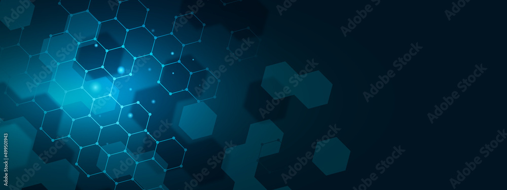 Wall mural geometric abstract background of innovation technology concept. vector illustration hexagon pattern,