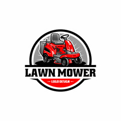 lawn mower isolated logo vector	 - obrazy, fototapety, plakaty