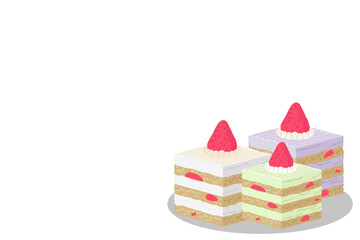 The cake is placed on the right side of the image with space on the left to place text.