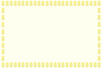 Banana flavored ice cream sticks Surrounded by pastel colors like a picture frame, or put text in an empty space with cute and appetizing colors.