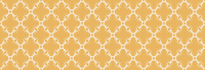 Background pattern with decorative ornament on a gold background. Seamless background for wallpapers, textures. Vector illustration.