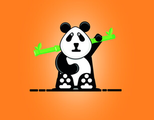 panda vector logo design