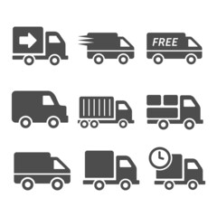Fast delivery truck icon. Vector illustration