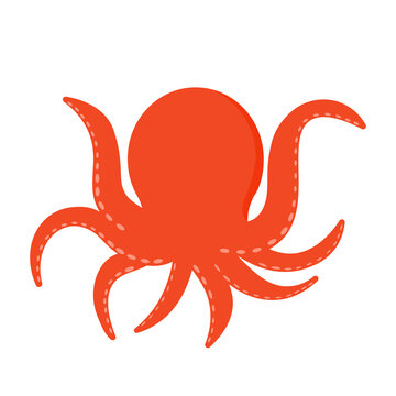 Animated Octopus Icon Clipart Sea Animals Cartoon Vector Illustration