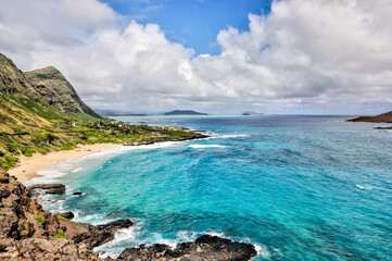 Obraz premium Landscapes seen from the Makapuʻu Lookout on Oahu