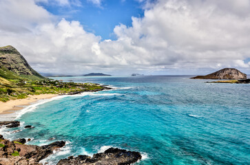Landscapes seen from the Makapuʻu Lookout on Oahu