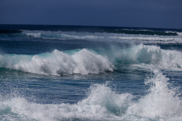 Waves and beachside scenery along Sunset Beach on the Northeast Coast of Oahu