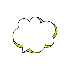 speech bubble text, chatting box, message box outline cartoon vector illustration design. Balloon doodle style of thinking sign symbol.