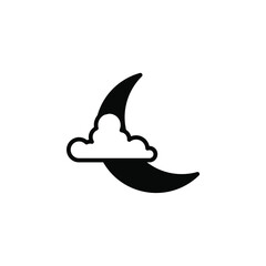 Naklejka premium Moon, Night, Moonlight, Midnight Solid Line Icon Vector Illustration Logo Template. Suitable For Many Purposes.