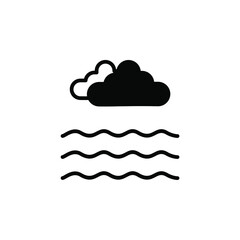 Ocean, Water, River, Sea Solid Line Icon Vector Illustration Logo Template. Suitable For Many Purposes.