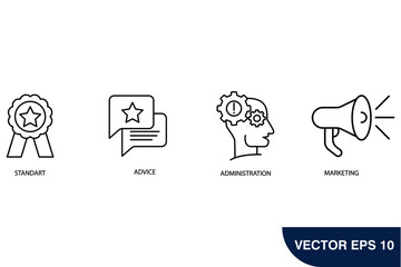 administration icons set . administration pack symbol vector elements for infographic web