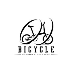Bike Logo Icon Vector, vehicle for sports, racing, casual, downhill, retro template