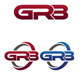 Vector Modern 3 Letters Initial logo Vector Swoosh Red Blue GRB