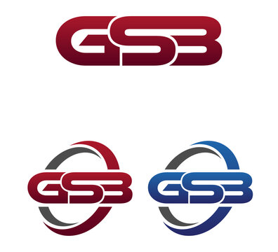 Vector Modern 3 Letters Initial logo Vector Swoosh Red Blue GSB