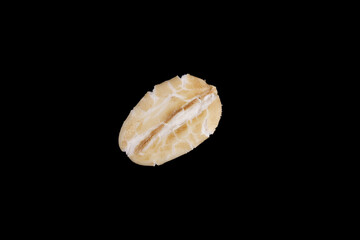 oat seed isolated on black background
