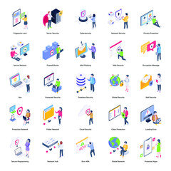 Network Security Isometric Vector Designs