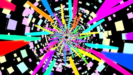 VJ トンネル ブロック ポップ カラフル パーティ 黒背景 [別Verあり] © GINGER_Tsukahara