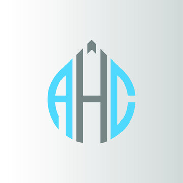 AHC logo monogram isolated on circle element design template, AHC letter logo design on white background. AHC creative initials letter logo concept.  AHC letter design.